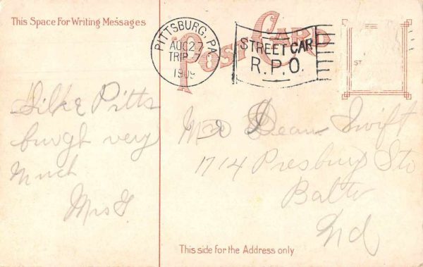 Pittsburg Pennsylvania Western Penna. Institution for Blind Postcard JE359185 - Image 2