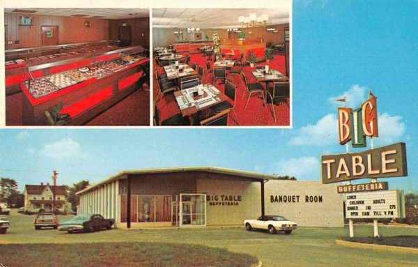 Baltimore Maryland Big Table Buffeteria Restaurant Vintage Postcard JE359227