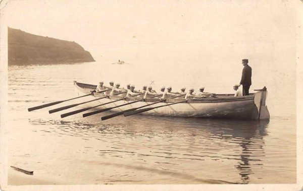 Row Boats Rowing Team Real Photo Vintage Postcard JE359258