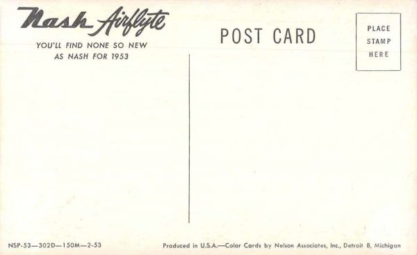 Nash Rambler 1953 Convertible Advertising Vintage Postcard JE359270 - Image 2