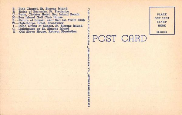 Brunswick Georgia Greetings Large Letter Vintage Postcard JE359294 - Image 2