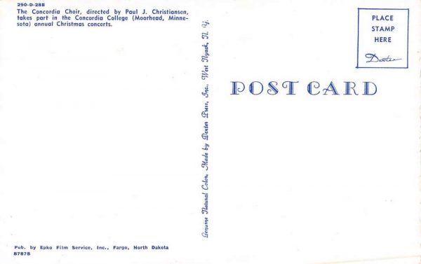 Moorhead Minnesota view of The Concordia Choir vintage pc ZA440848 - Image 2