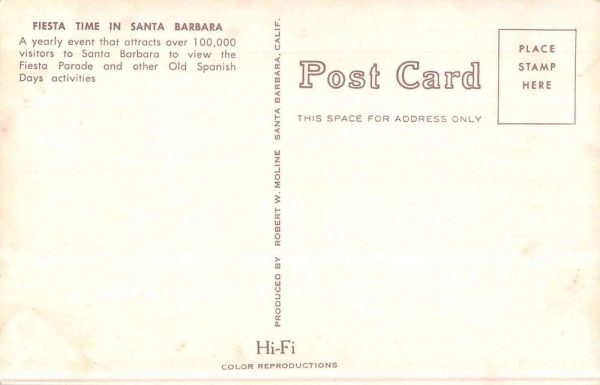 Santa Barbara California Fiesta Time flamenco dancers float vintage pc ZA440875 - Image 2