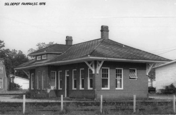 Fairfax South Carolina SCL Depot Train Station Real Photo Postcard JE359358