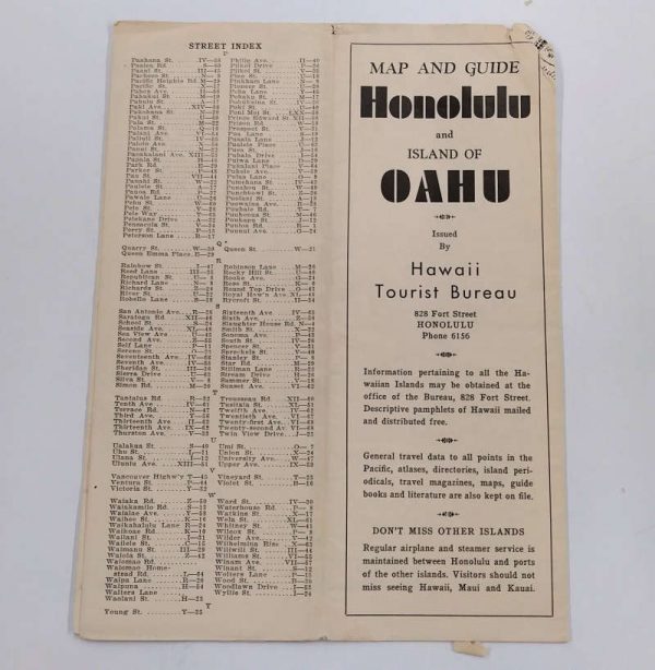Hawaii Honolulu and Oahu Maps and Info Travel Guide Brochure JE359368