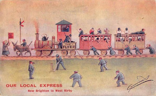 New Brighton to West Kirby Local Express Train Playing Cricket PC JE359369