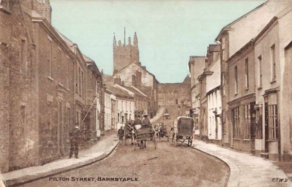 Barnstaple England Pilton Street Vintage Postcard JE359404
