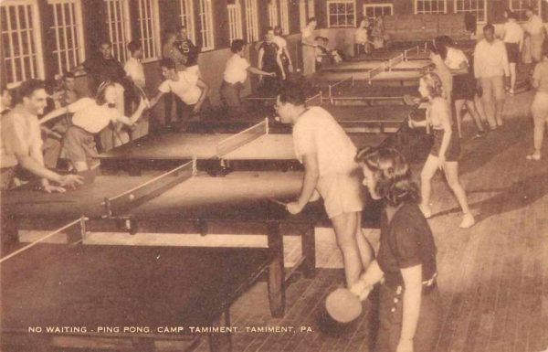 Tamiment Pennsylvania Camp Tamiment Ping Pong Game Vintage Postcard JE359408