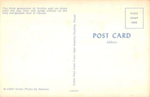 Hawaii Smiths Boat Tour Guides Vintage Postcard JE359507 - Image 2
