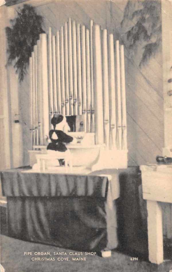 Christmas Cove Maine Santa Claus Shop Pipe Organ Vintage Postcard JE359515