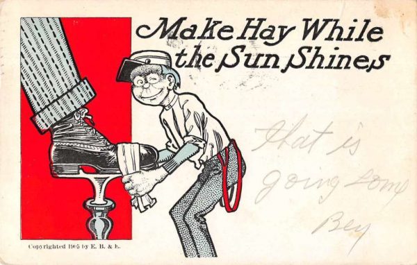 Greetings Shoeshiner Bootblack Vintage Postcard JE359517