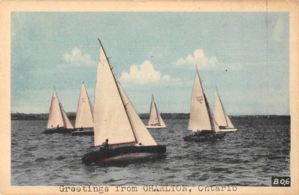 Charlton Ontario Canada Greetings Sailing Vintage Postcard JE359561