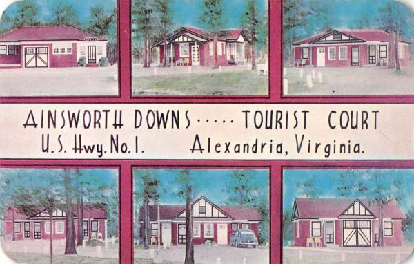 Alexandria Virginia Ainsworth Downs Tourist Court Vintage Postcard JE359582