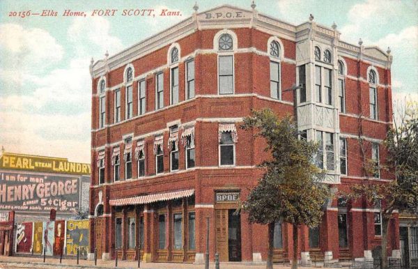 Fort Scott Kansas Elks Home Cigar Billboard Ad Vintage Postcard JE359620