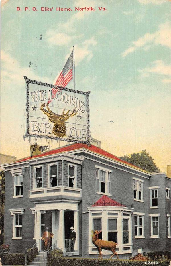 Norfolk Virginia BPO Elks' Home Exterior Vintage Postcard JE359650