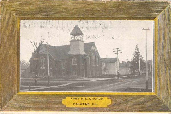 Palatine Illinois First ME Church Exterior Vintage Postcard JE359664