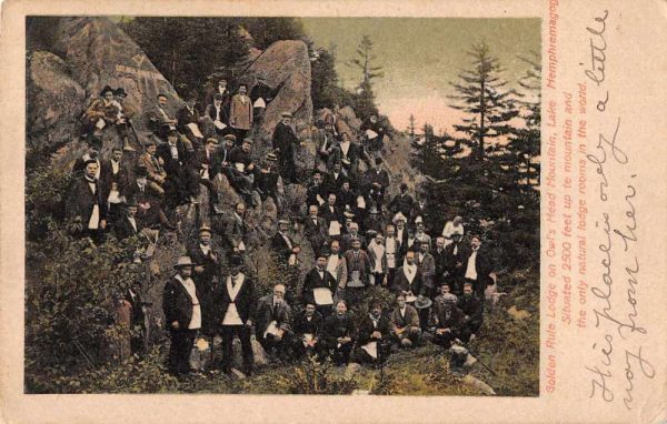 Owls Head Mountain Canada Golden Rule Lodge People on Mountain PC JE359689