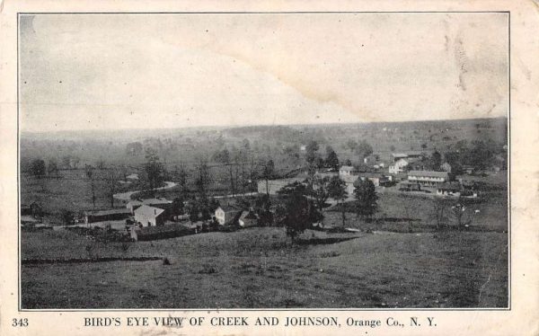 Johnson New York panoramic birds eye view creek and town antique pc ZD549439