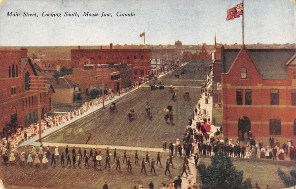 Moose Jaw Saskatchewan Canada south view Main Street antique pc ZD549451
