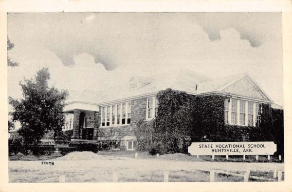 Huntsville Arkansas birds eye view State Vocational School vintage pc ZD549482