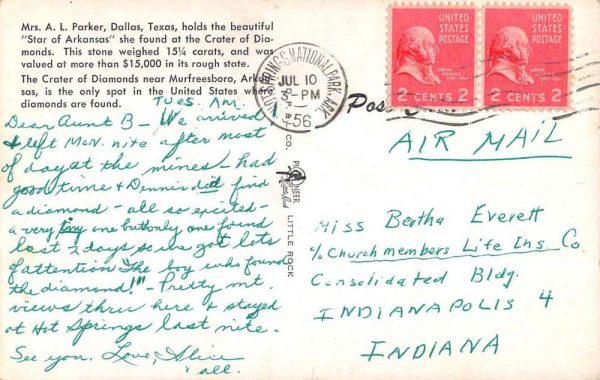Dallas Texas Mrs. A.L. Parker & "Star of Arkansas" diamond antique pc ZD549501 - Image 2
