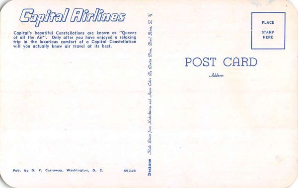 Capital Constellations "Queens Of All The Air" airplane vintage pc ZD549508 - Image 2