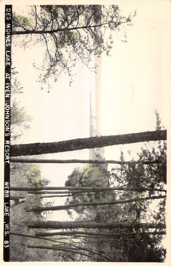Webb Lake Wisconsin Des Moines Lake Iven Johnson's Resort real photo pc ZD549520