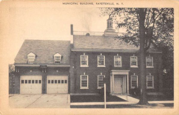 Fayetteville New York birds eye view Municipal Building antique pc ZD549524
