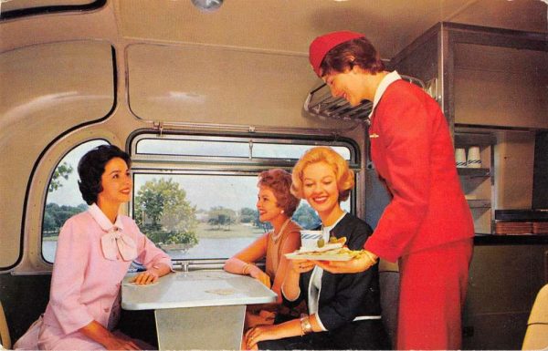 Advertisement for Continental Trailways Golden Eagle train vintage pc ZD549528