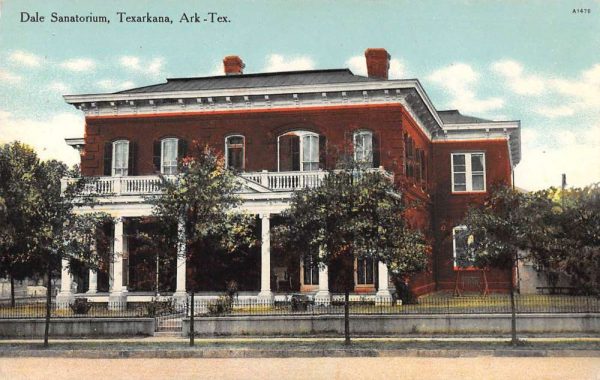 Texarkana Arkansas-Texas view of Dale Sanatorium antique pc ZD549530