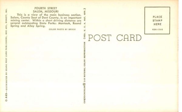 Salem Missouri view of Fourth St business district vintage pc ZD549533 - Image 2