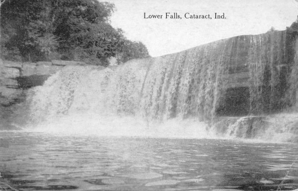 Cataract Indiana birds eye view below Lower Falls antique pc ZD549547