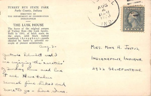 Parke Co Indiana The Lusk House in Turkey Run State Park antique pc ZD549549 - Image 2