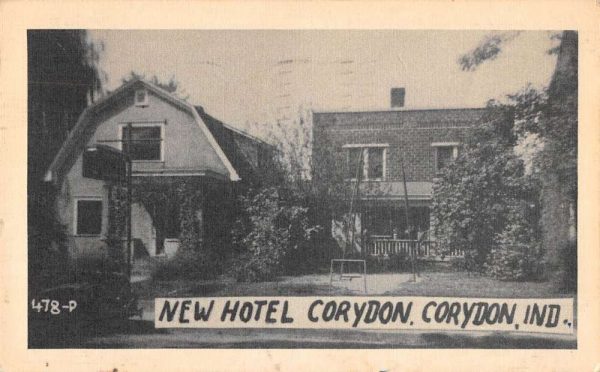 Corydon Indiana birds eye view New Hotel Corydon antique pc ZD549552