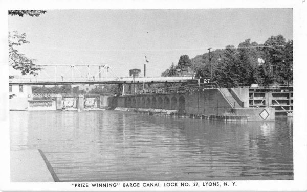 Lyons New York "prize winning" Barge Canal Lock No. 27 vintage pc ZD549556
