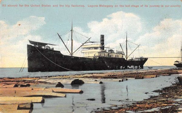 Astoria New York ship carrying Laguna Mahogany antique pc ZD549578