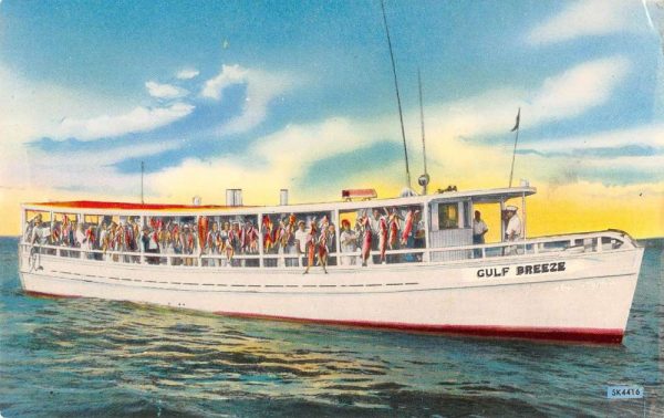 Gulf Breeze Florida deep sea fishing motor vessels vintage pc ZD549620