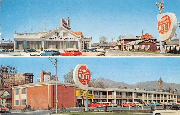 Salt Lake City Utah Covey's New America Motel & Coffee Shop vintage pc ZD549624