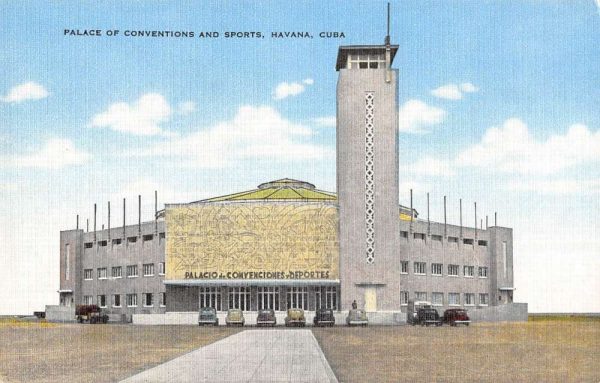 Havana Cuba view of Palace of Conventions and Sports antique pc ZD549627