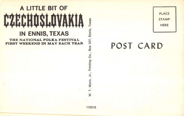 Ennis Texas National Polka Festival annually in May vintage pc ZD549639 - Image 2