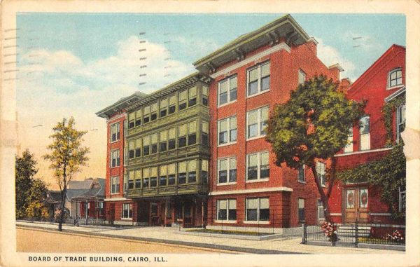 Cairo Illinois street scene Board of Trade Building antique pc ZD549649