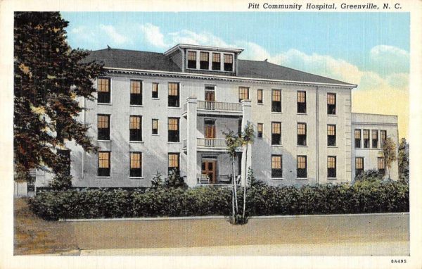 Greenville North Carolina view of Pitt Community Hospital antique pc ZD549655