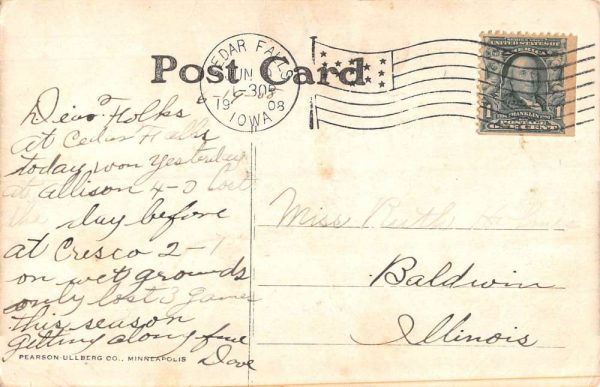 Cedar Falls Iowa gym & main bldg Iowa State Normal School antique pc ZD549659 - Image 2
