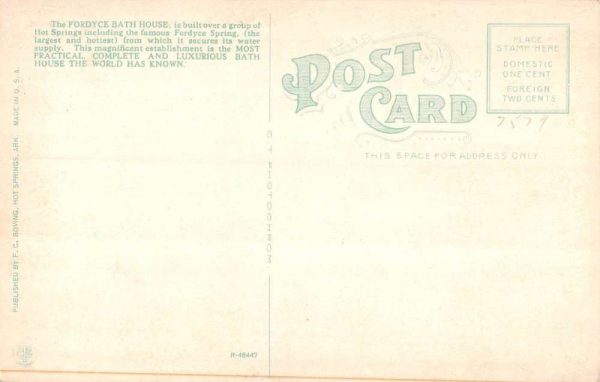 Hot Springs Arkansas street scene Fordyce Bath House antique pc ZD549662 - Image 2