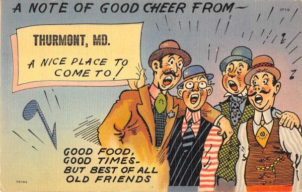 Thurmont Maryland "A Note of Good Cheer" quartet linen antique pc ZD549696