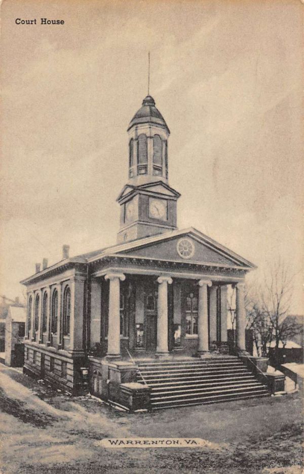 Warrenton Virginia birds eye view Fairfax Co Court House antique pc ZD549697