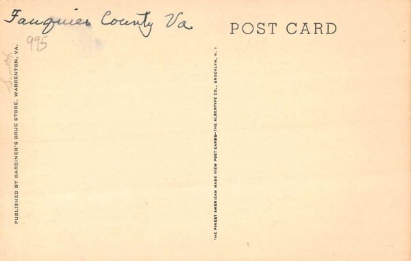 Warrenton Virginia birds eye view Fairfax Co Court House antique pc ZD549697 - Image 2