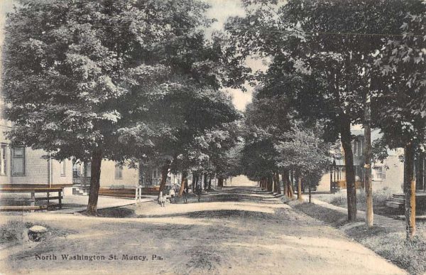 Muncy Pennsylvania people houses N. Washington St antique pc ZD549784