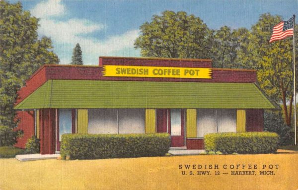 Harbert Michigan exterior Swedish Coffee Pot restaurant antique pc ZD549786