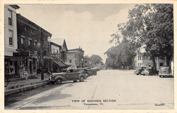 Vergennes Vermont resaurant drugstore in business section antique pc ZD549810